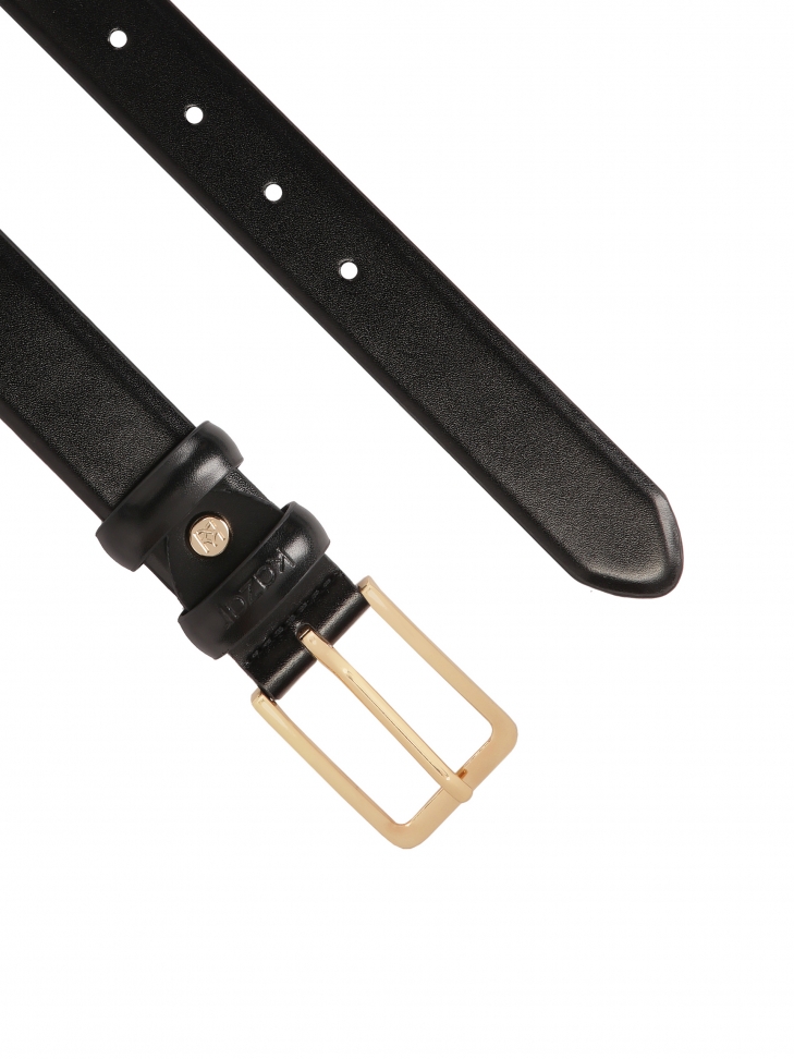 Klasyczny czarny pasek ze otą klamrą
