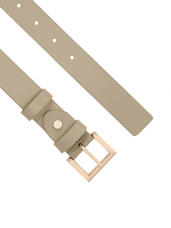 Damski pasek w kolorze taupe z kwadratową klamrą