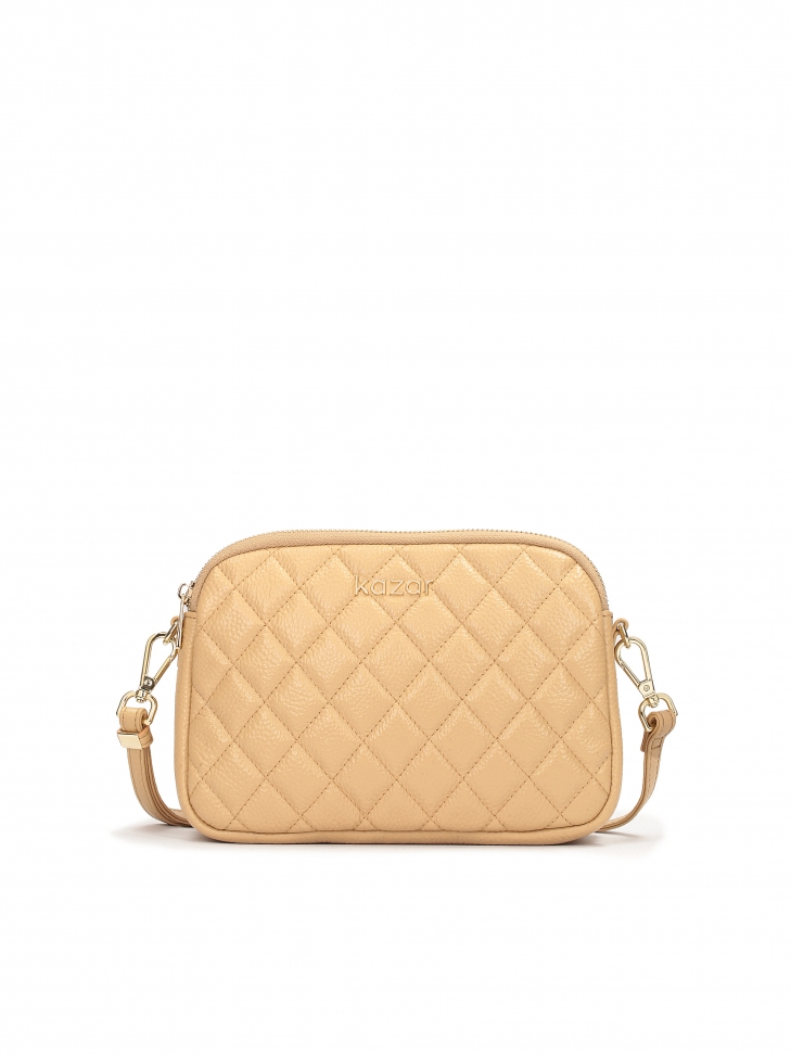 Skórzana 3-komorowa torebka na pasku