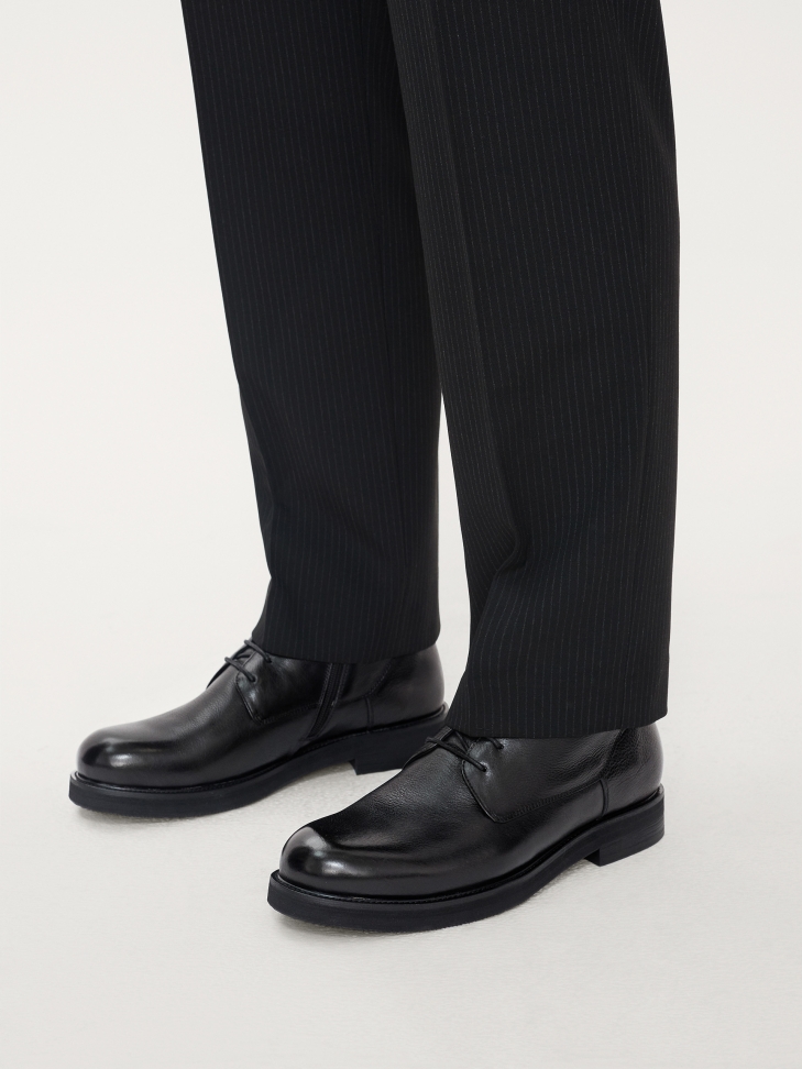 Minimalistyczne czarne trzewiki męskie w stylu casual