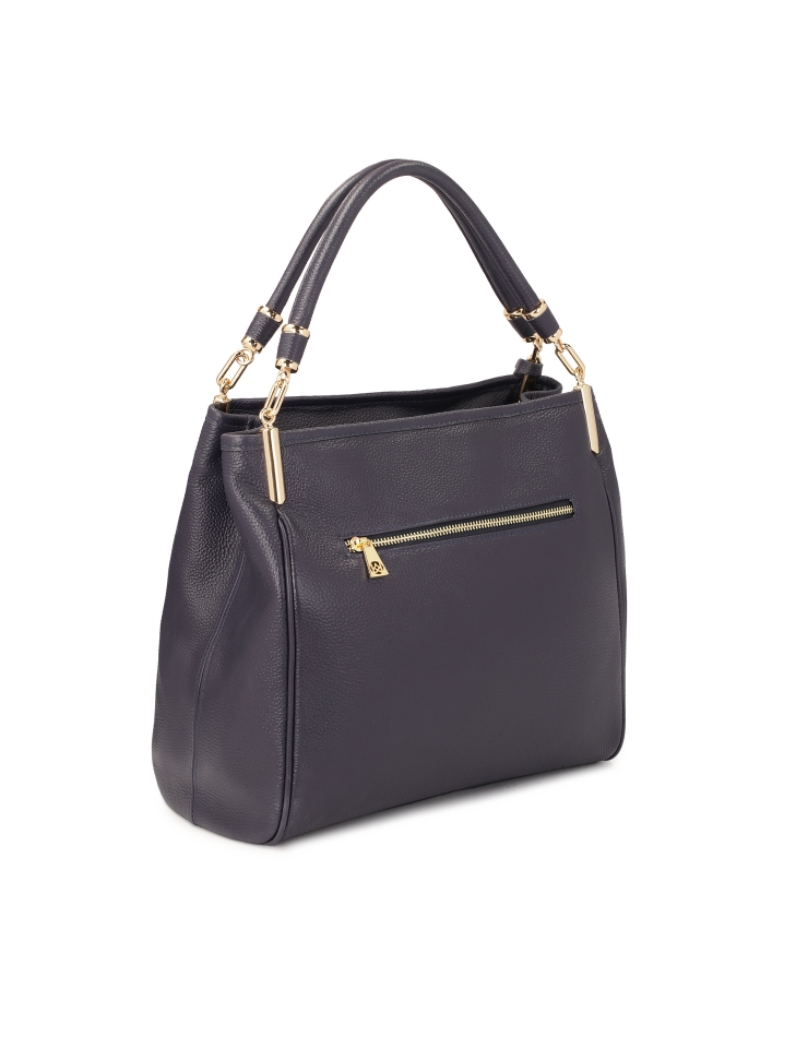 Duża granatowa torebka z zawieszką