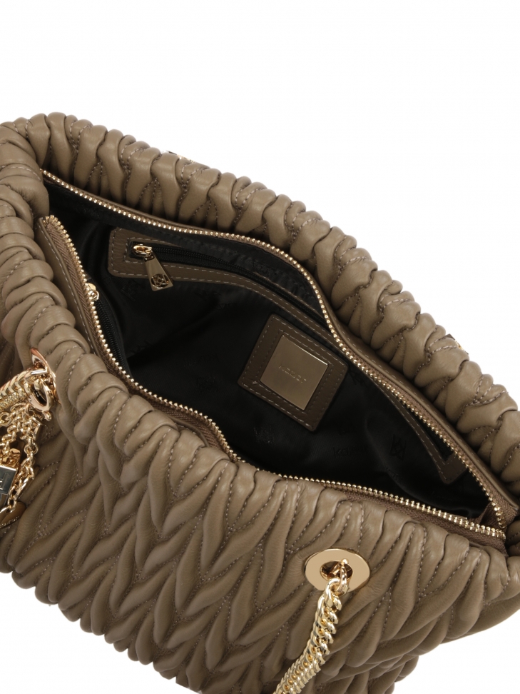 Pojemna torebka na ramię w pikowany wzór