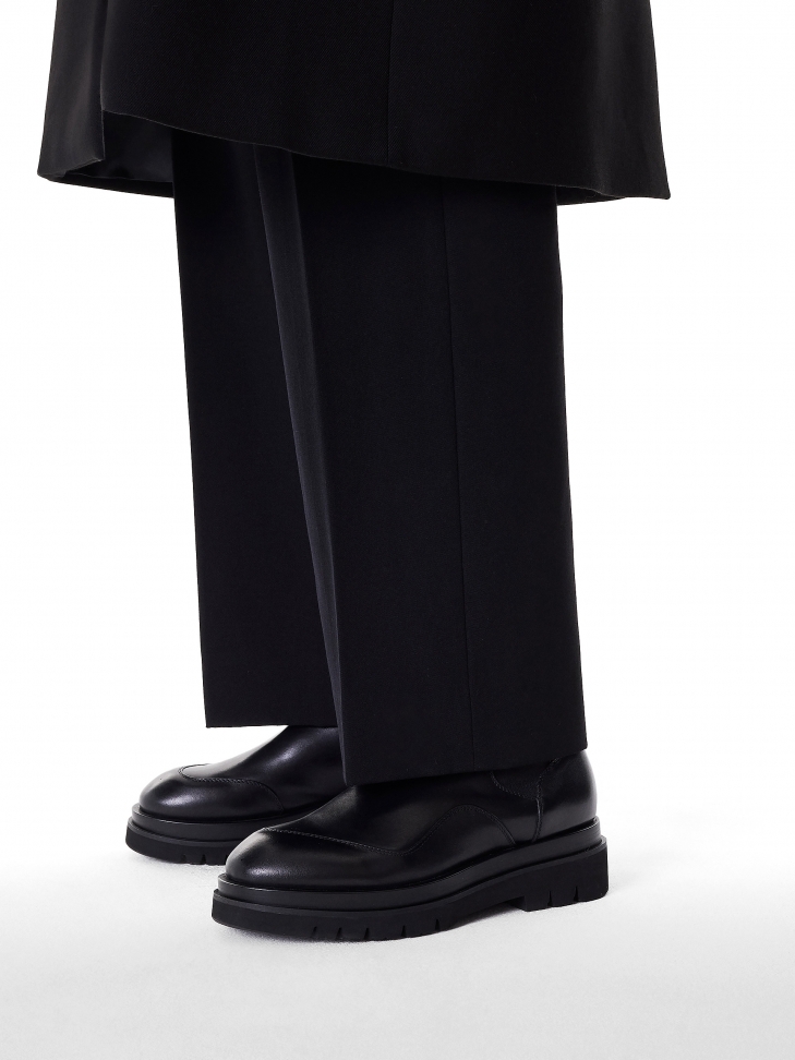 Męskie botki ze skóry z gumowymi wstawkami