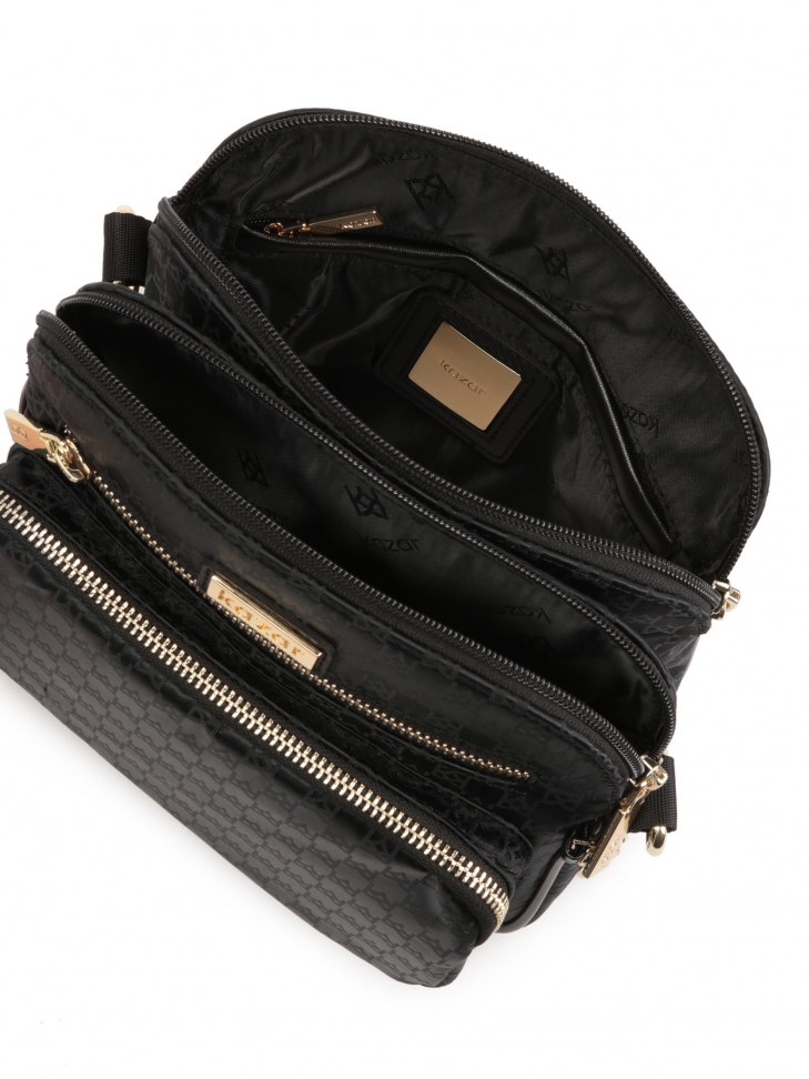 Uniwersalna czarna listonoszka damska z tkaniny