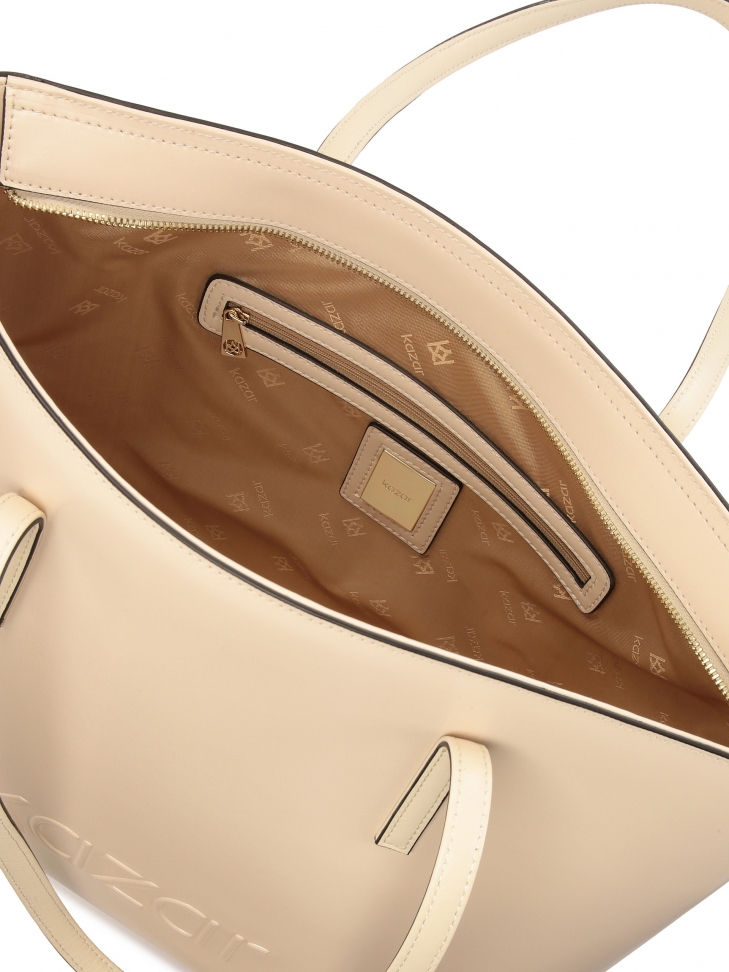 Beżowa duża torebka na ramię