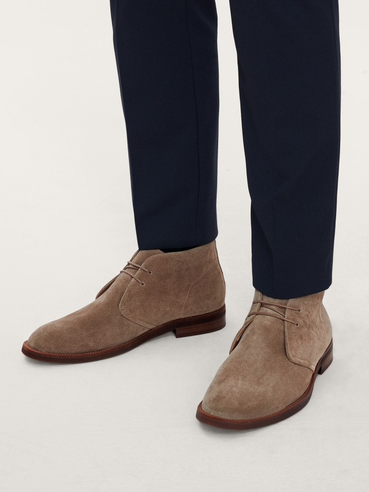 Luksusowe sznurowane trzewiki męskie z kontrastującą podeszwą