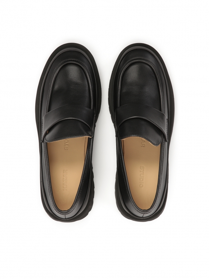 Skórzane półbuty na traktorowej podeszwie