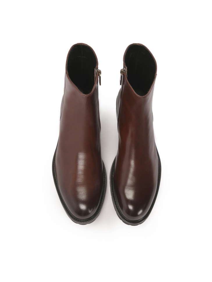 Brązowe trzewiki męskie z wyższą cholewką