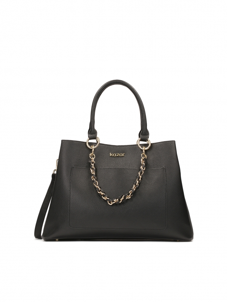 Elegancka torebka z groszkowej skóry