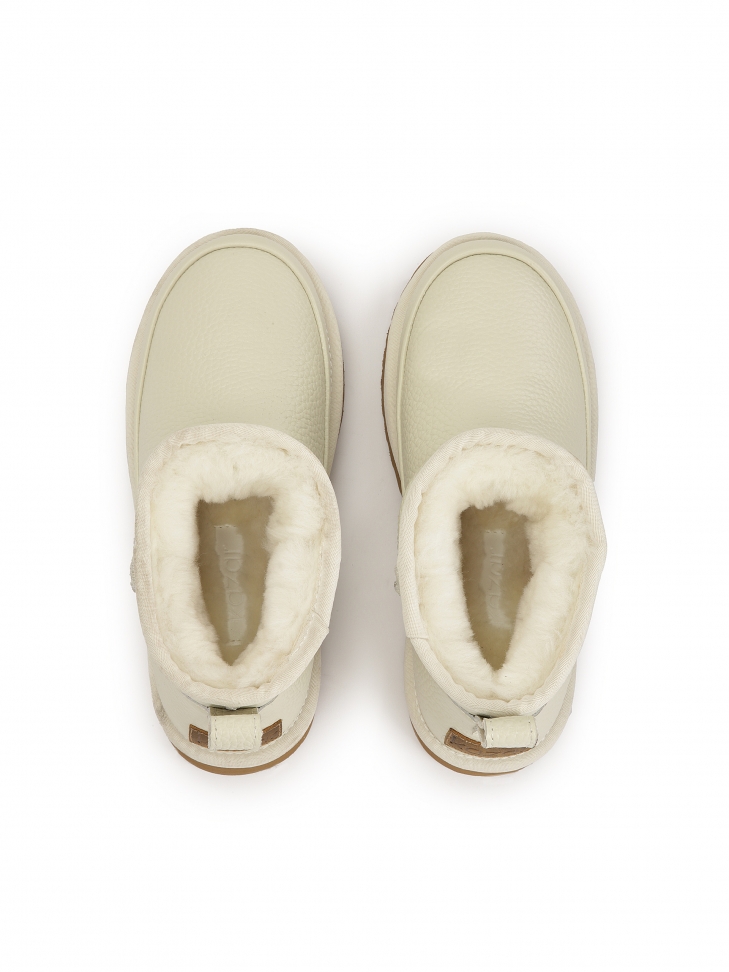 Skórzane śniegowce z wełną