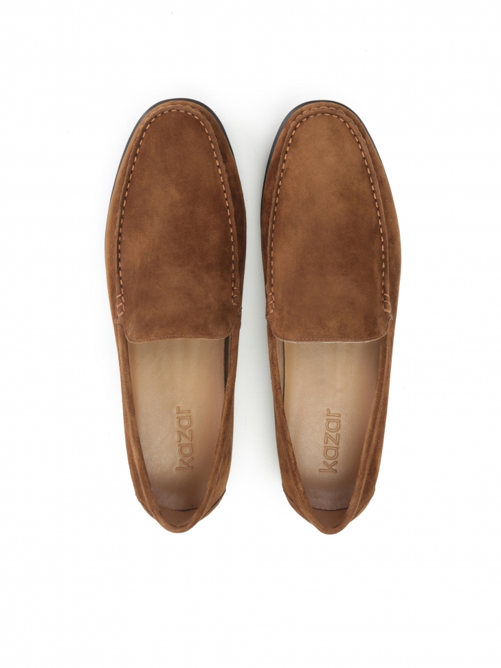 Eleganckie brązowe mokasyny męskie zamszowe