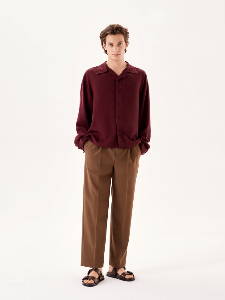 Skórzane brązowe klapki z dwoma regulowanymi paskami