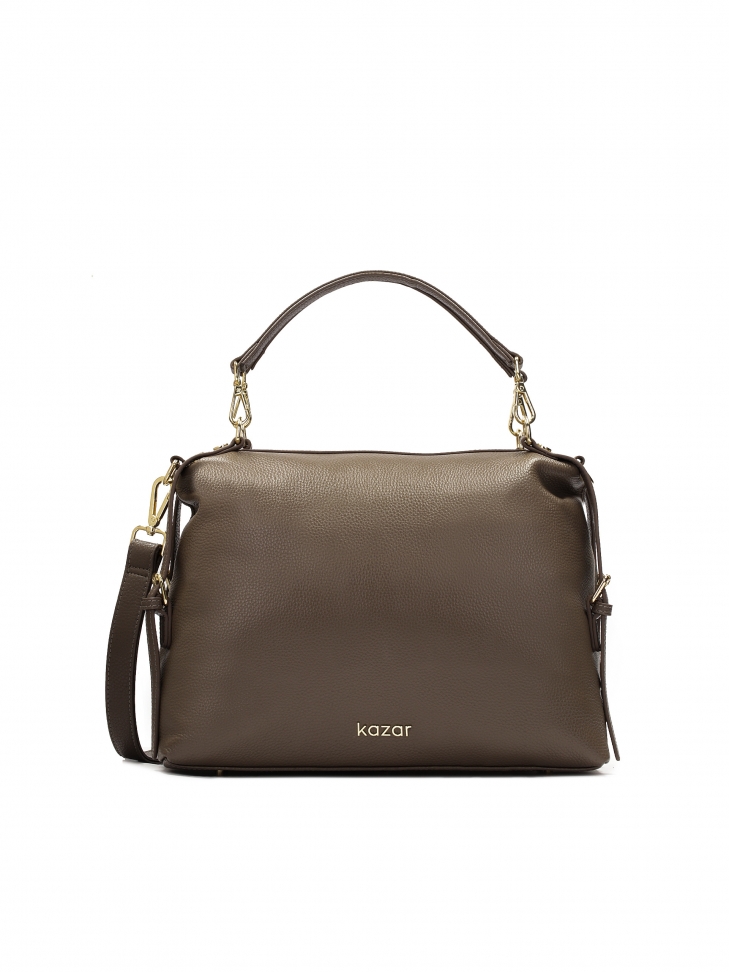 Duża skórzana torebka z odpinanymi uchwytami