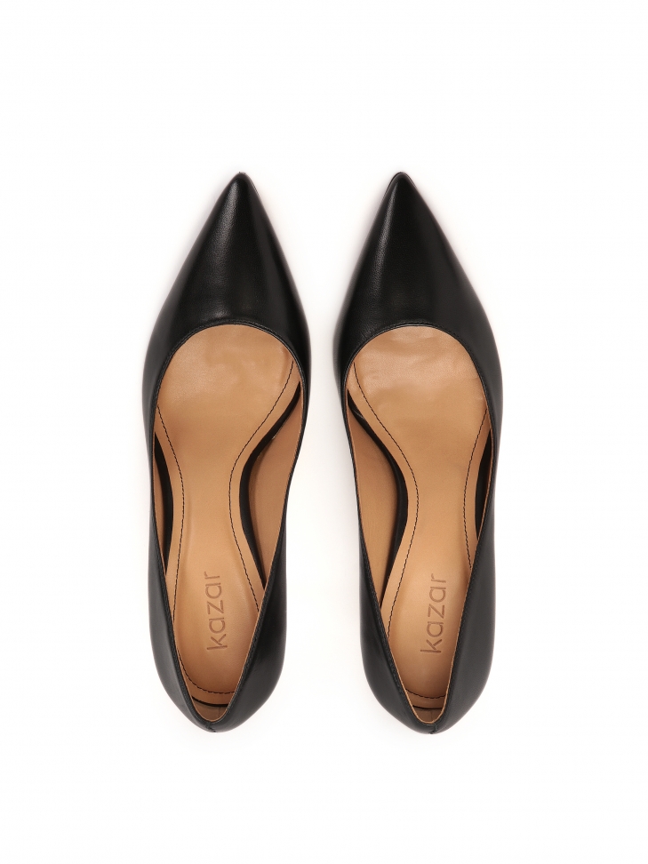 Klasyczne skórzane czółenka na wysokiej szpilce