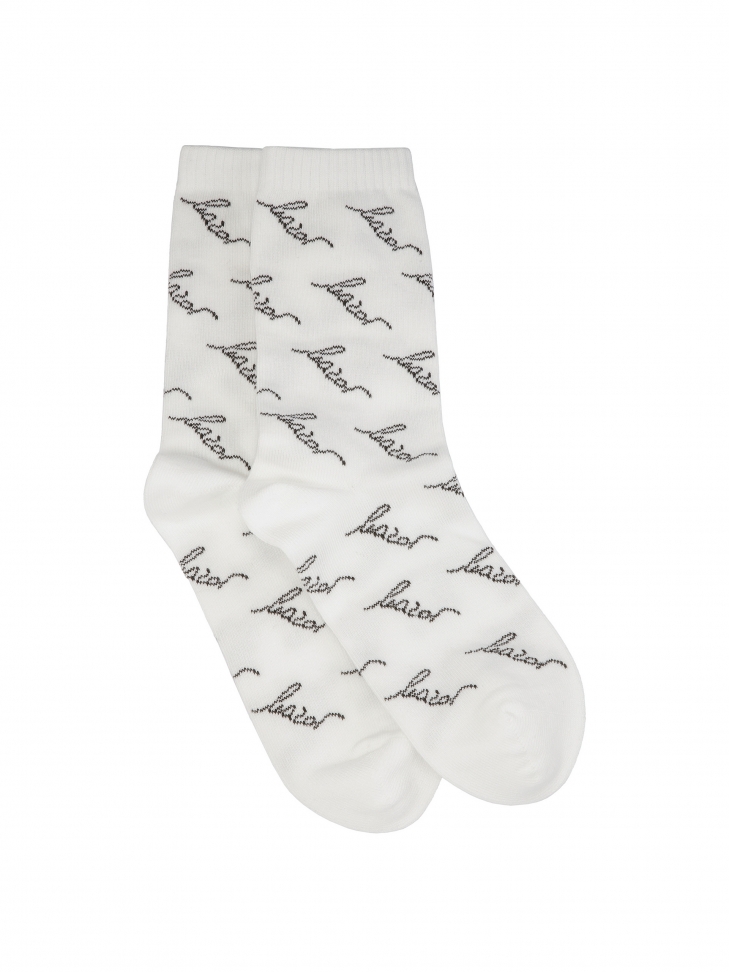 Białe skarpety w logotypy KAZAR