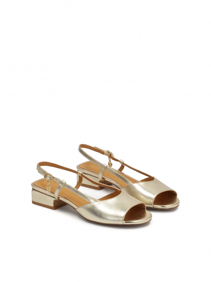 Eleganckie ote sandały z paskiem na piętę