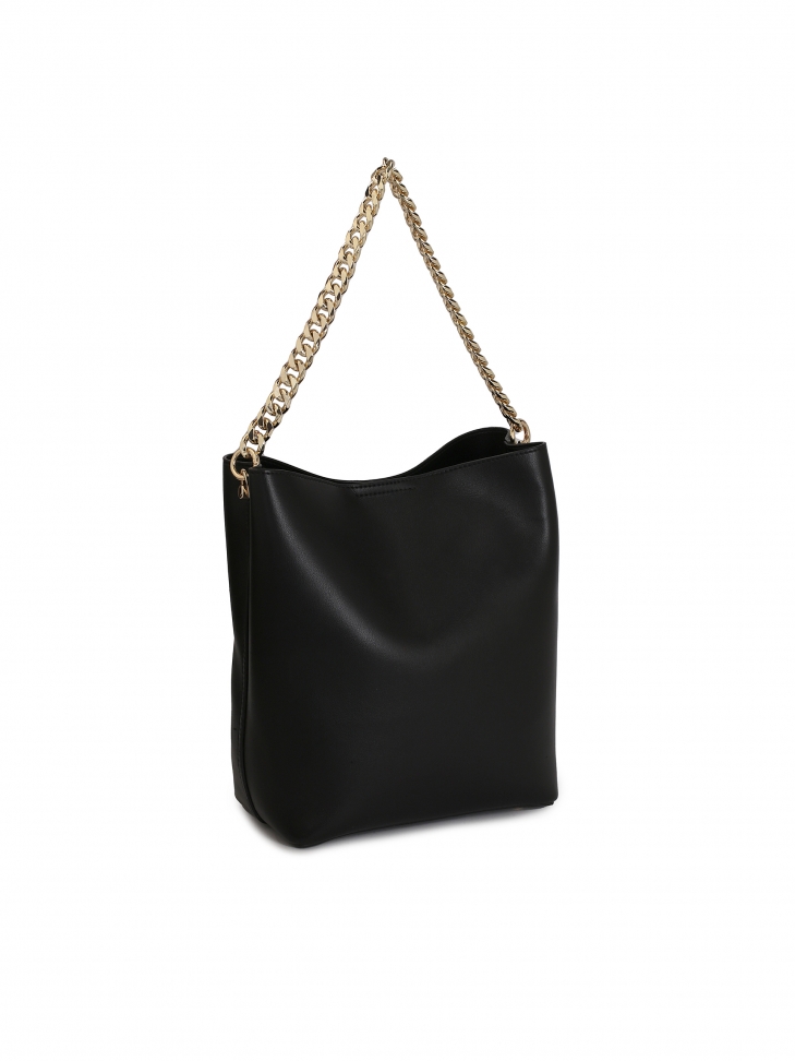 Elegancka skórzana torebka z łańcuchem