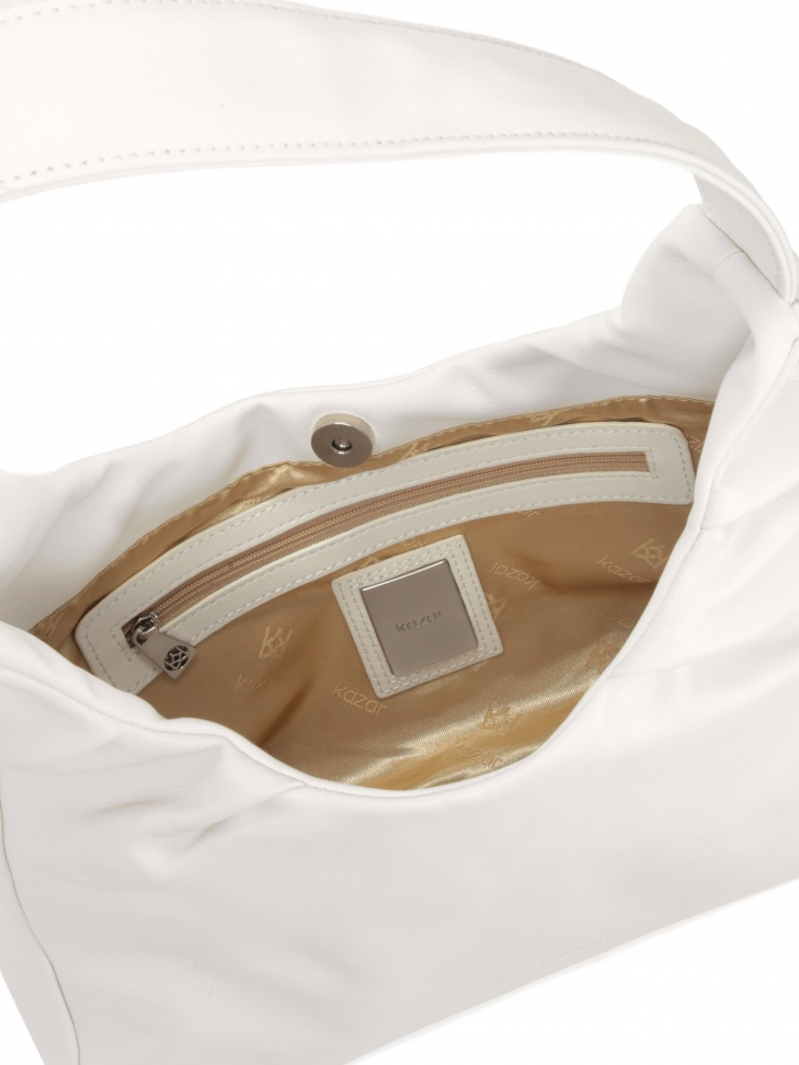 Torebka skórzana w kolorze amanej bieli