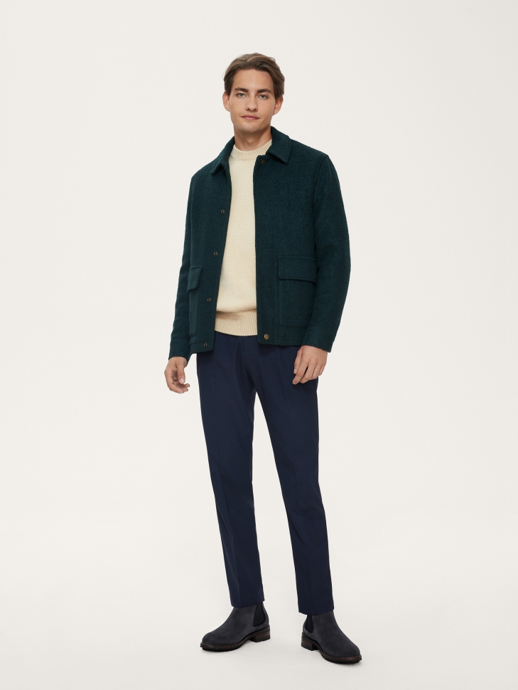 Grafitowe sztyblety męskie na grubym obcasie i podeszwie z bieżnikiem