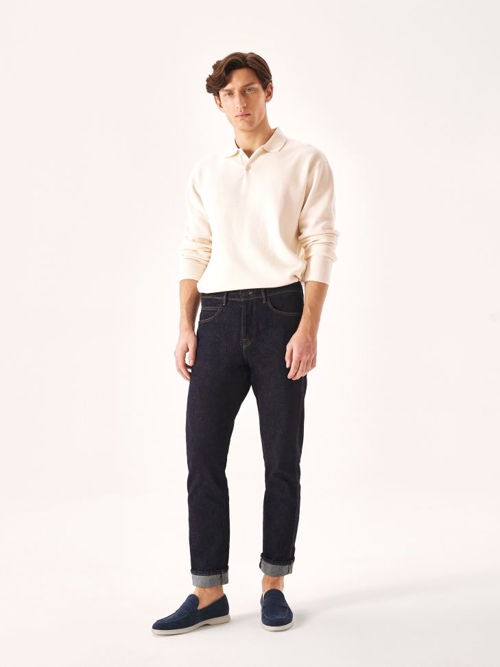 Granatowe wsuwane półbuty w stylu casual