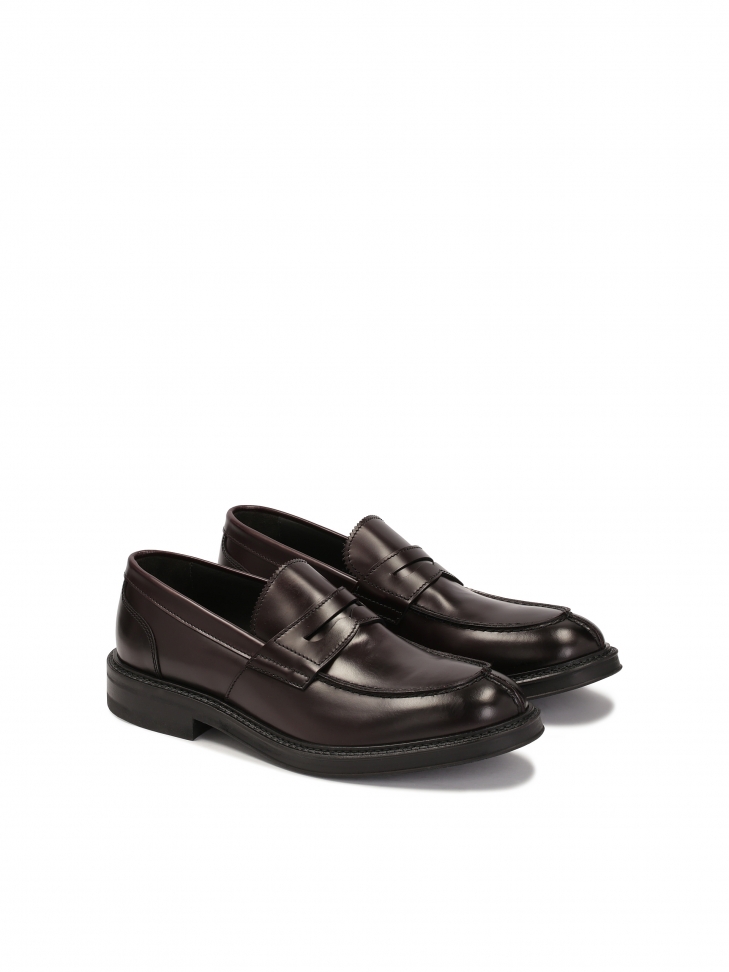 Wsuwane bordowe loafersy