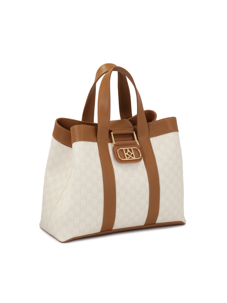 Dwukolorowa torebka z uchwytami do ręki