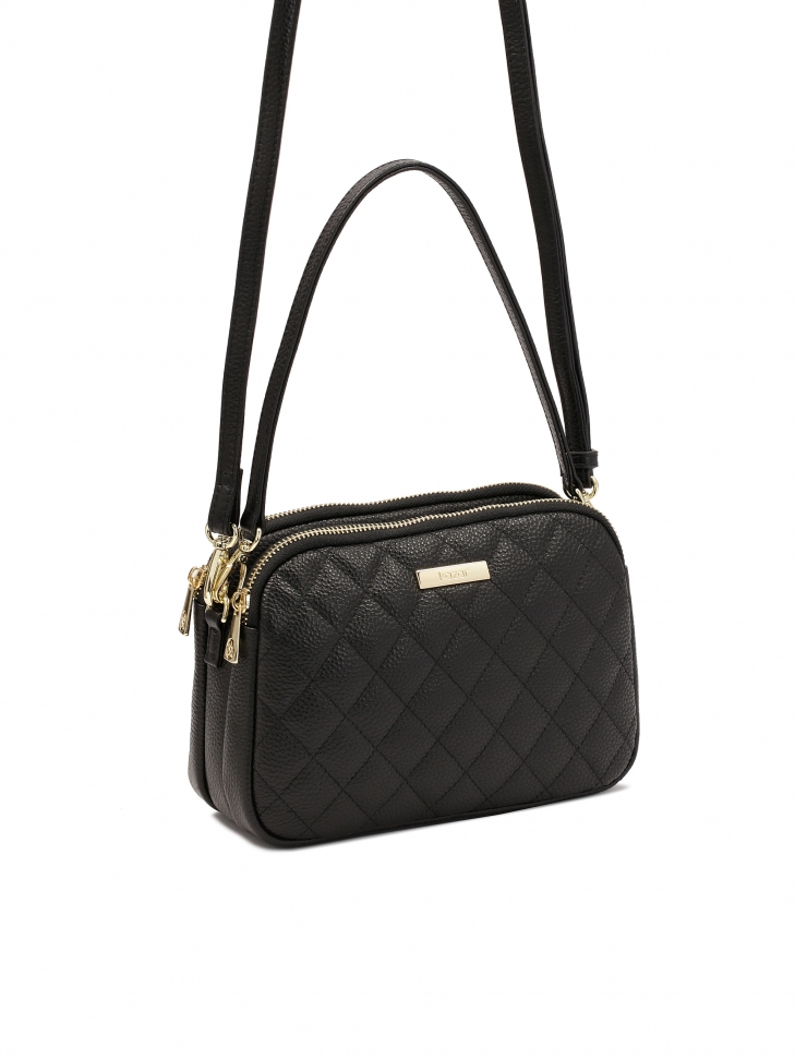 Uniwersalna czarna torebka ze skóry