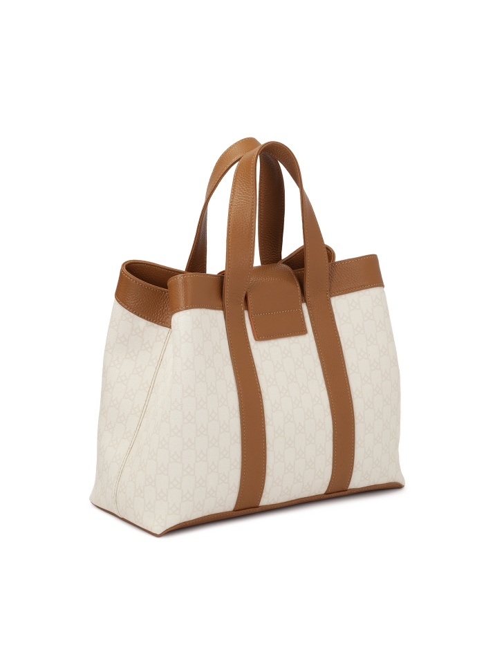 Dwukolorowa torebka z uchwytami do ręki