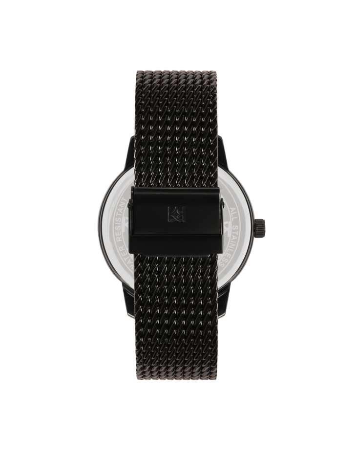 Czarny zegarek na bransolecie mesh