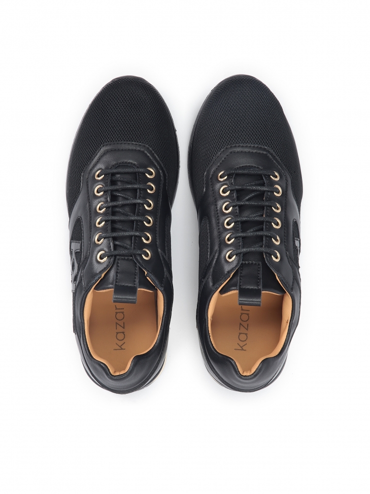 Czarne sneakersy damskie z łączonych materiałów