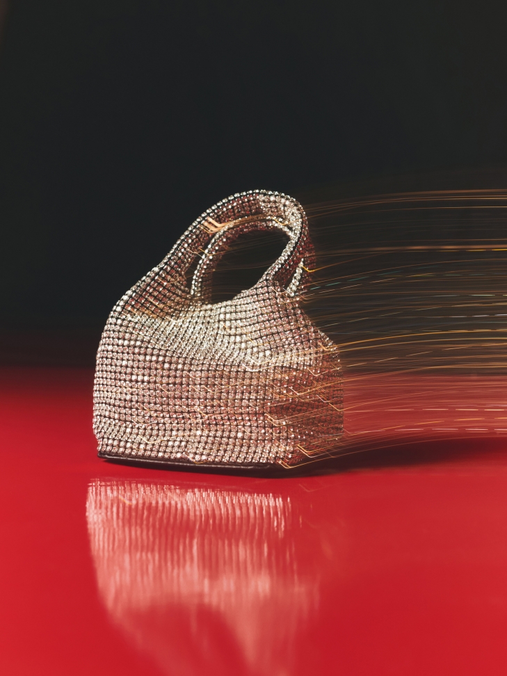 Mała błyszcząca torebka z cyrkoniami