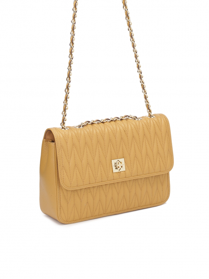 Skórzana torebka na łańcuszku w efektowny wzór