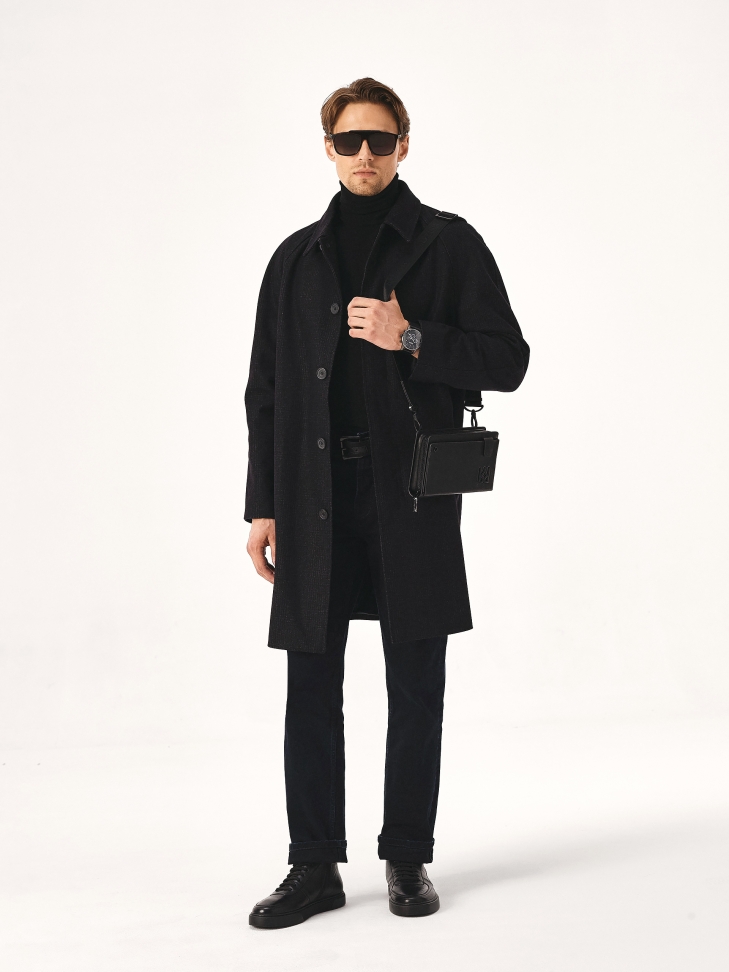 Ocieplane sneakersy męskie w czarnym kolorze