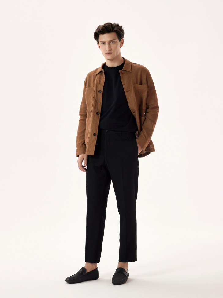 Mokasyny męskie z łączonych materiałów na wygodnej podeszwie