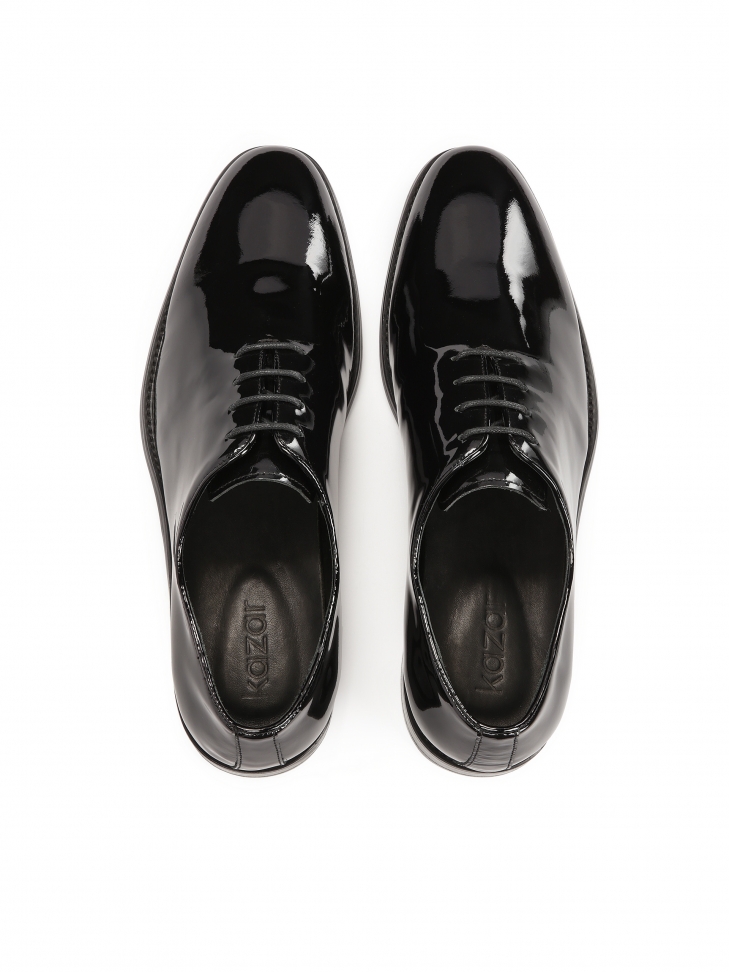 Lakierowane gładkie półbuty typu lotniki