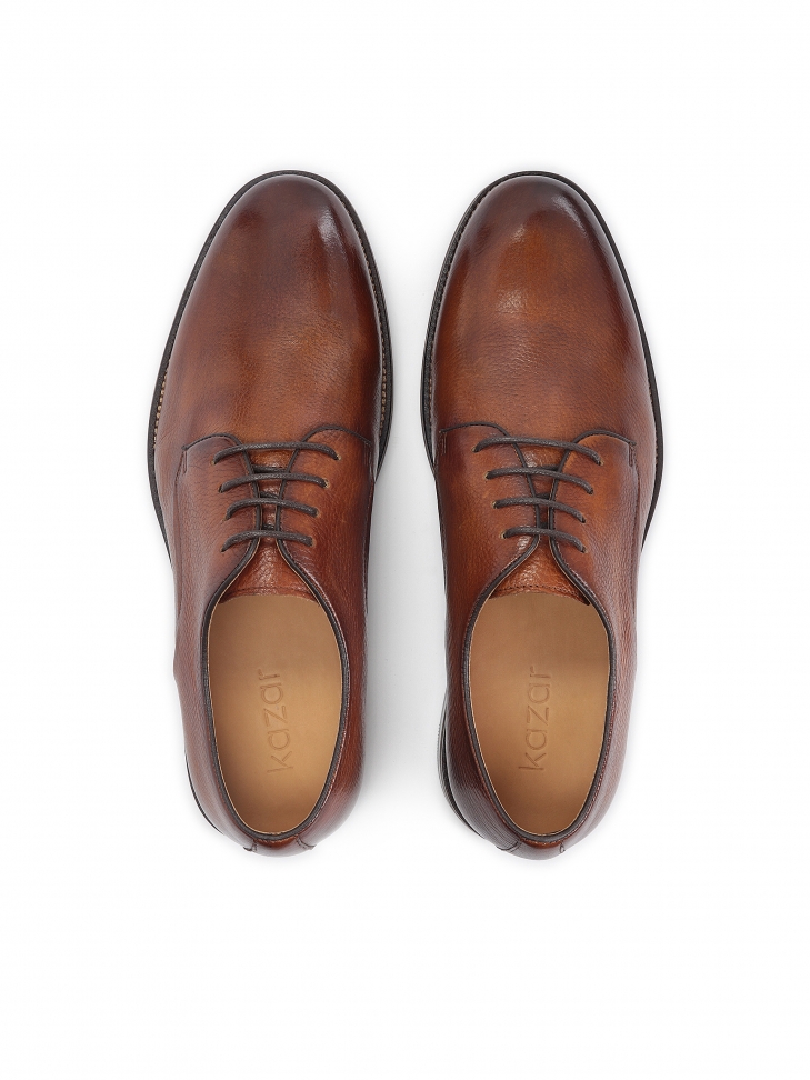 Jasnobrązowe sznurowane półbuty męskie