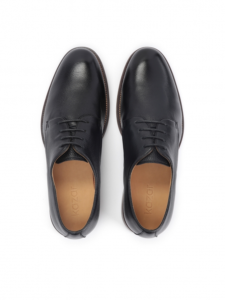 Czarne półbuty męskie Derby ze skóry