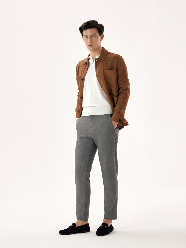 Wsuwane mokasyny męskie z zamszowej skóry