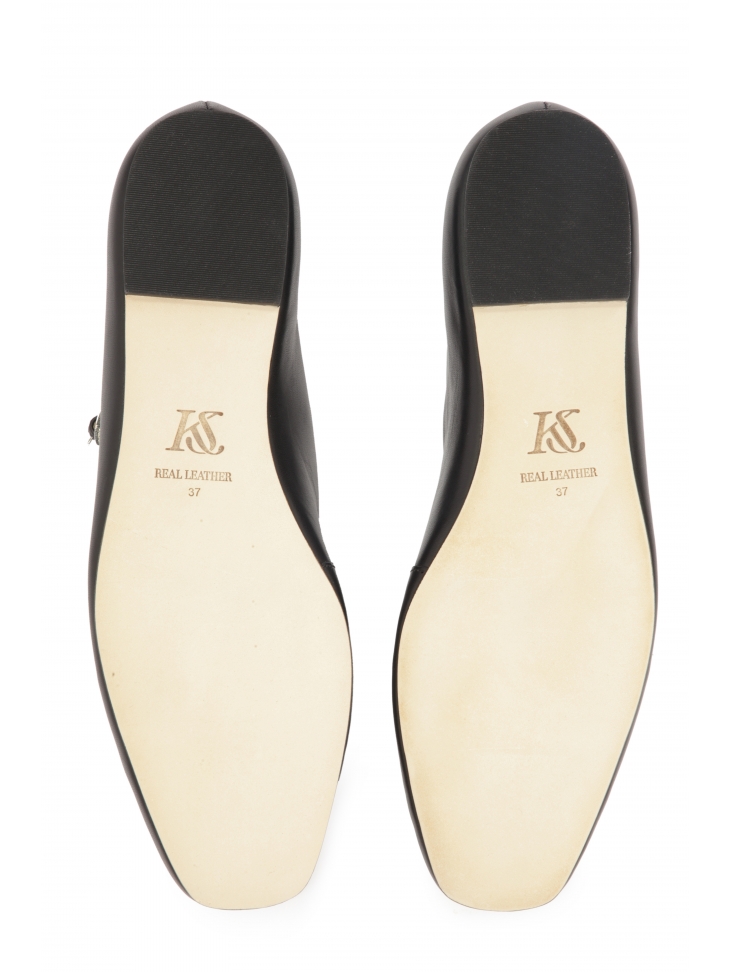 Czarne baleriny z kwadratowym noskiem