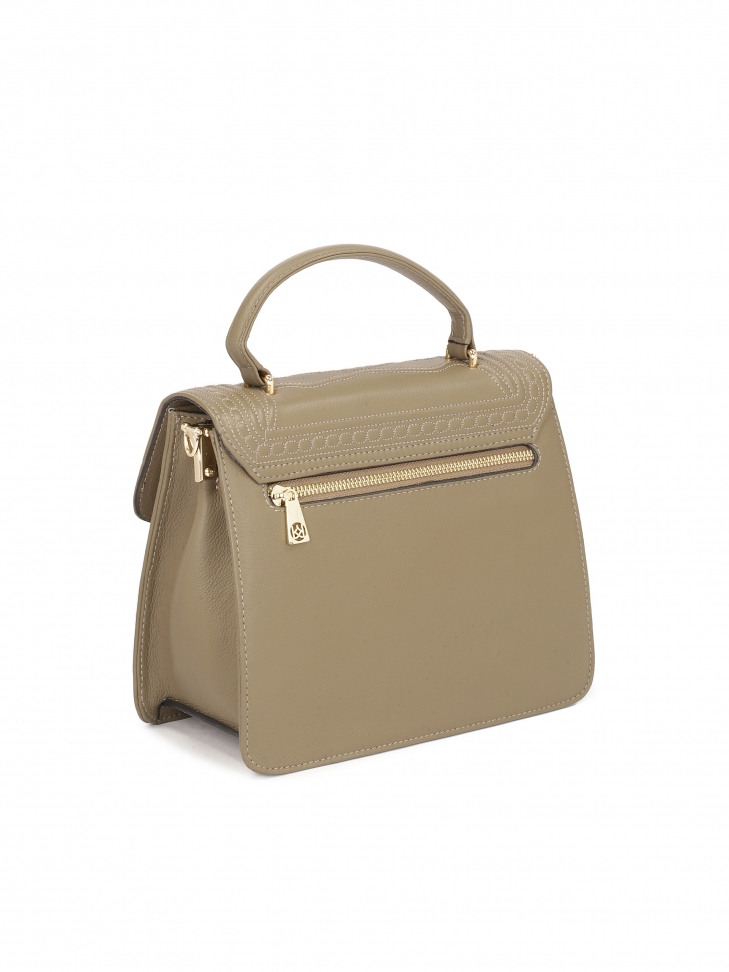 Skórzany kuferek z naturalnej skóry w taupe kolorze