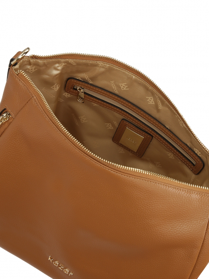 Jasnobrązowa torebka z odpinanym paskiem