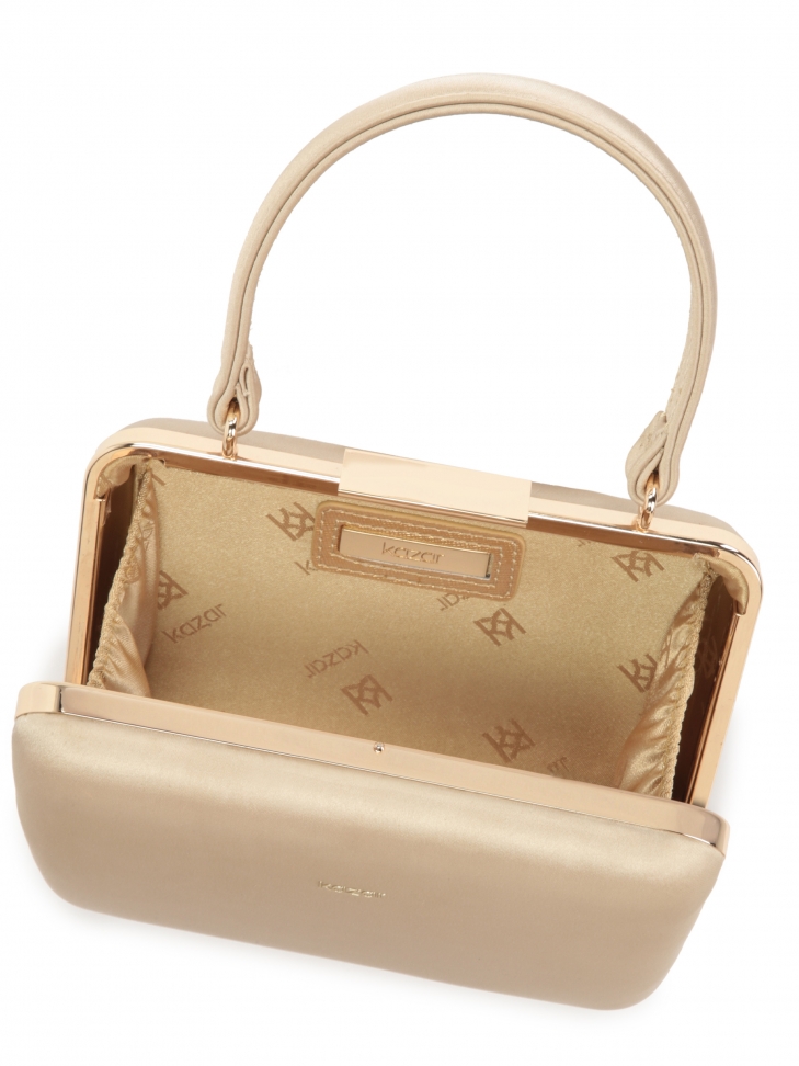 Sztywna torebka z tkaniny z rączką i łańcuchem