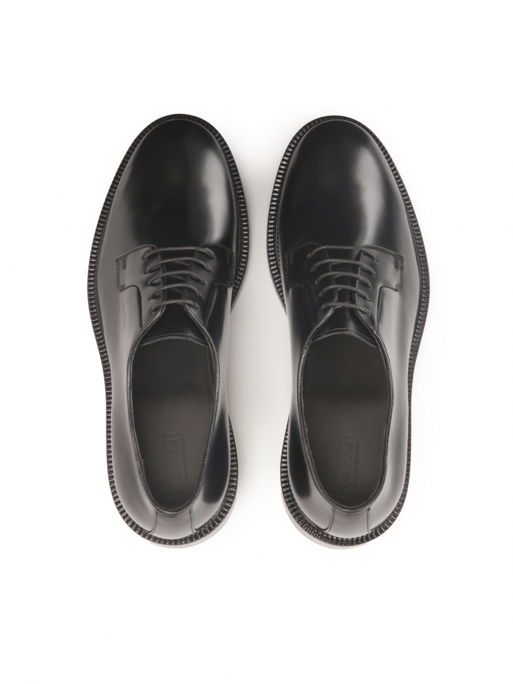 Wizytowe czarne półbuty ze skóry