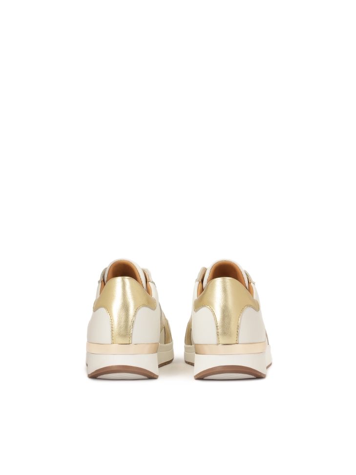 Białe sneakersy ze otą wstawką