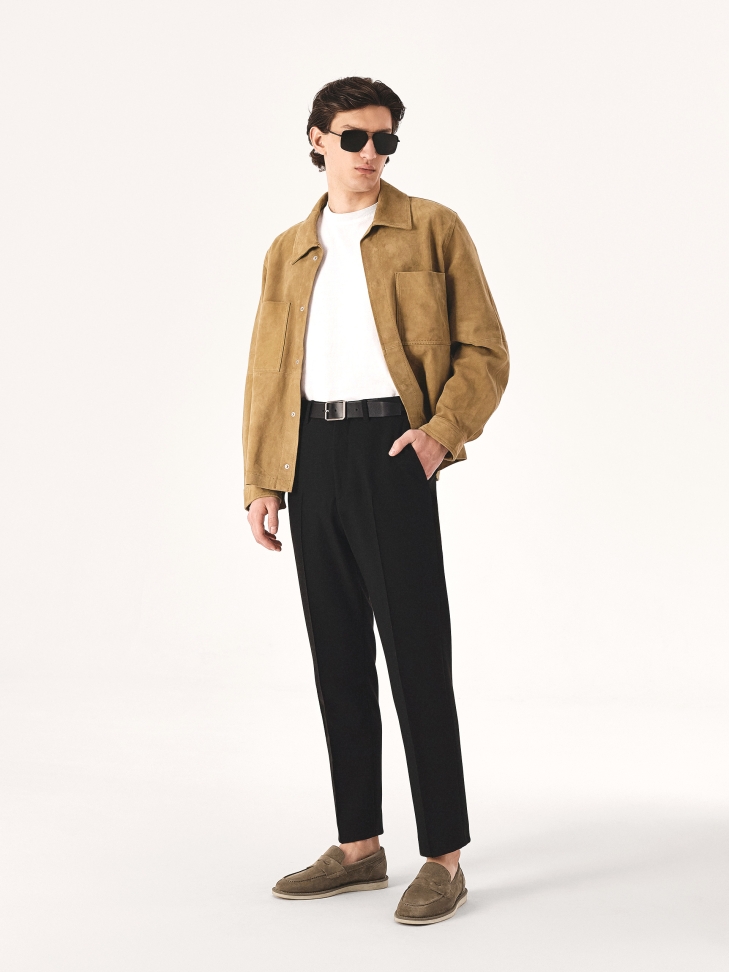 Zamszowe wsuwane półbuty męskie