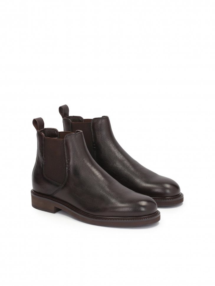 Brązowe skórzane sztyblety męskie