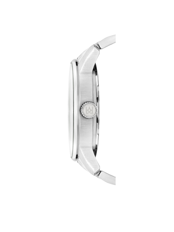 Klasyczny srebrno-czarny zegarek na bransolecie