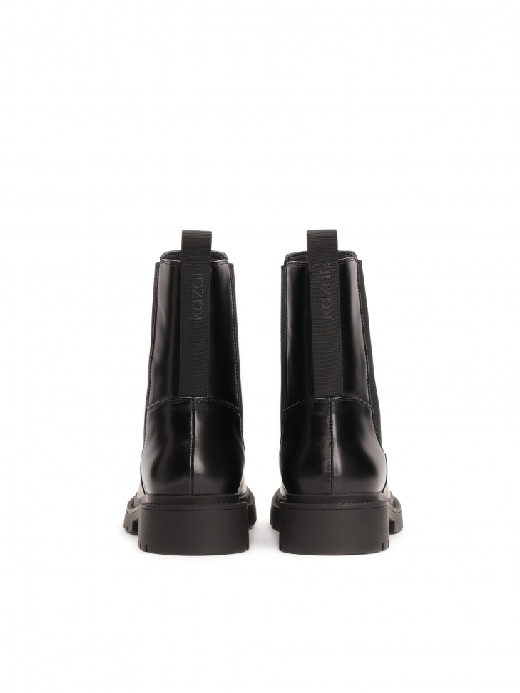 Czarne skórzane sztyblety damskie