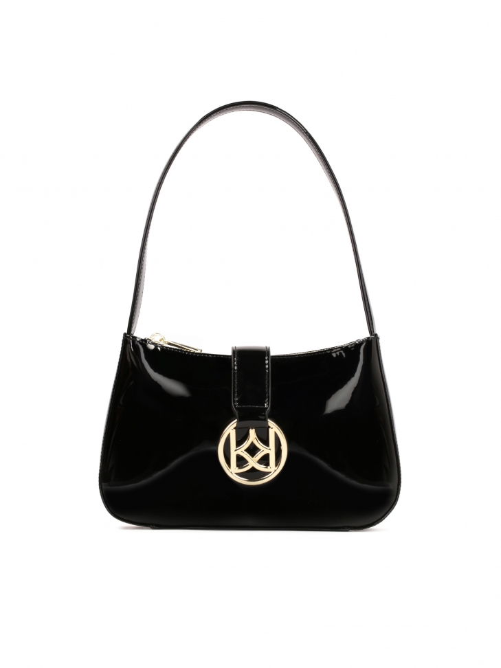 Minimalistyczna czarna torebka z monogramem KAZAR