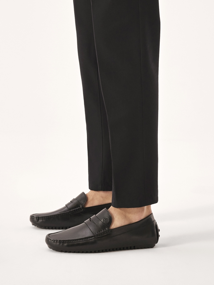 Czarne mokasyny męskie na komfortowej podeszwie